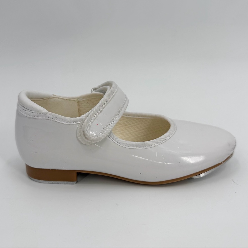 Tap Shoes Little Girl Size 9C White Patent Dance Shoes Strap Mary Jane